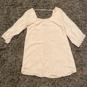 Long sleeve mini dress - cream